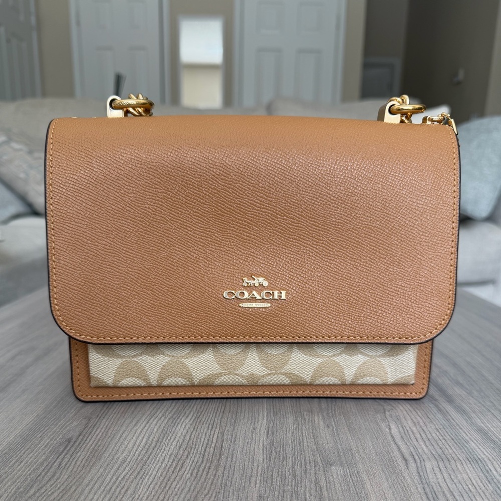 Coach Klare Crossbody in Signature Canvas Brown and Cream